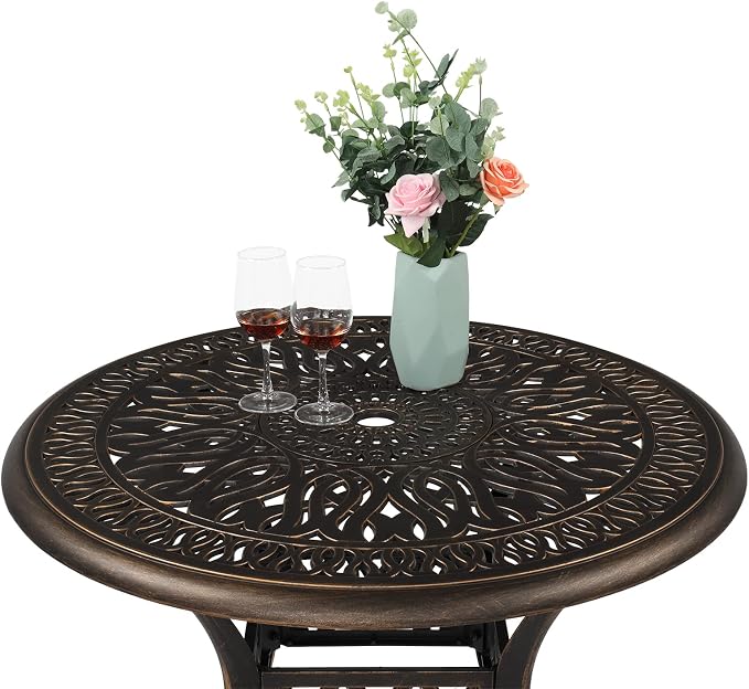 VINGLI 35.4' Dia Patio Dining Table - Image 4