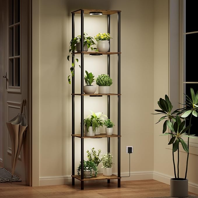 Bstrip Plant Stand Indoor with Grow Light, 5 Tier Flower Stand with Plant Light by Bstrip