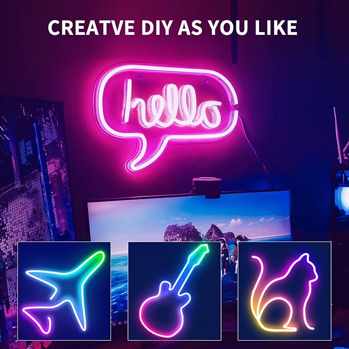 32.8ft LED neon Lights with Remote APP Control IP65 Waterproof Flexible Neon - Image 5