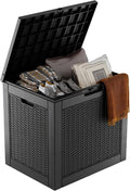 37 Gallon Outdoor Deck Box, Lockable Waterproof Outdoor Storage Boxes by MAIUSCOLI