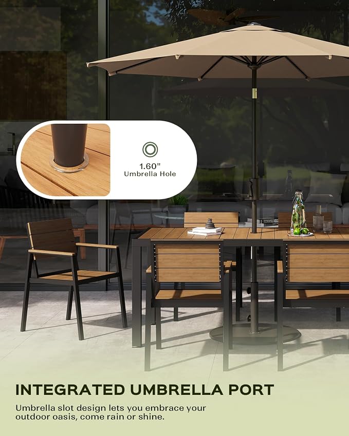 Outdoor Dining Chairs Set of 2, HDPS + Aluminum Patio Dining Chairs - Image 6