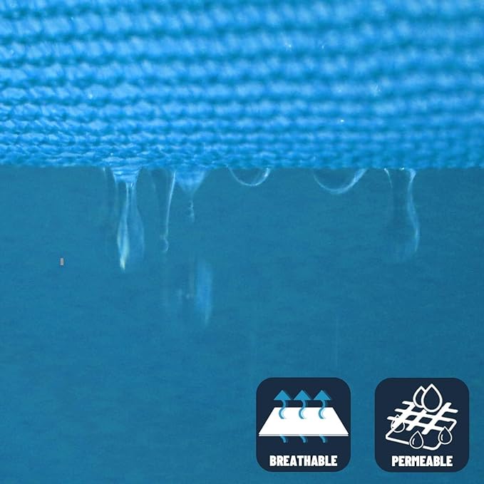 SUNNY GUARD Custom Size 6'x12'x13.4' Turquoise Blue Sun Shade Sail Right - Image 5