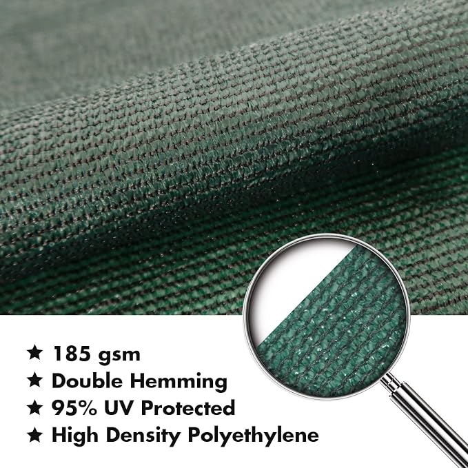 KANAGAWA 10'X13' Dark Green Custom Size Sun Shade Sail Rectangle UV Block - Image 4