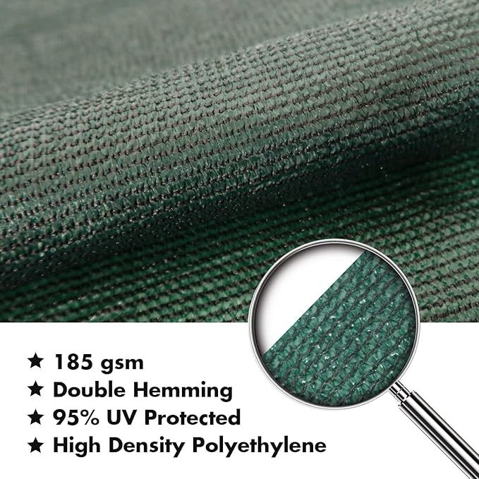 KANAGAWA 20'X22' Dark Green Custom Size Sun Shade Sail Rectangle UV Block - Image 4