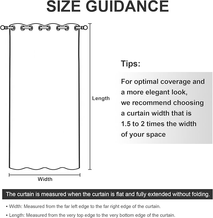 RYB HOME Outdoor Curtains for Patio Waterproof Block Sunlight Thermal Insulated - Image 7