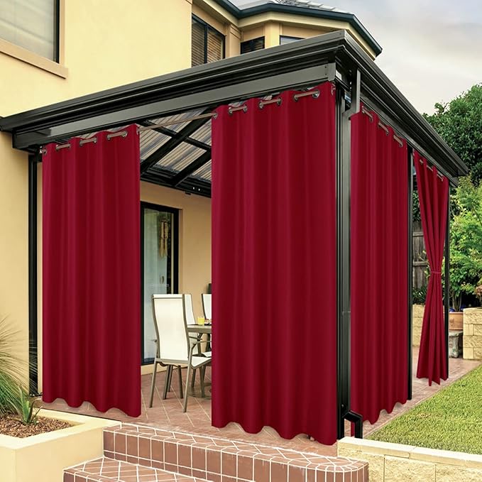 BONZER Outdoor Curtains for Patio Waterproof Thick Privacy Grommet Light by Bonzer