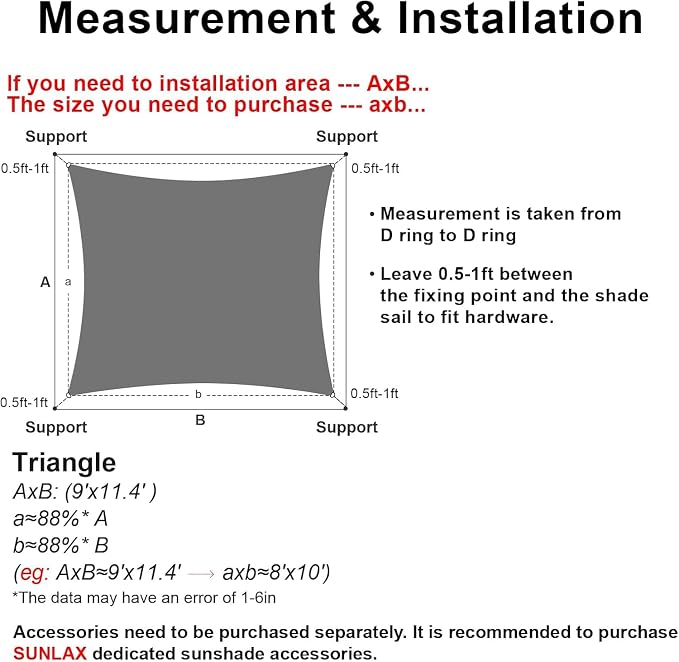SUNLAX Sun Shade Sail 13' x 15' Butter Cream Rectangle Canopy Sail Shade Cover - Image 2