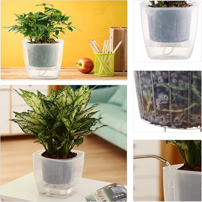 6-Pack 7 Inches Clear Self Watering Planters - Image 8