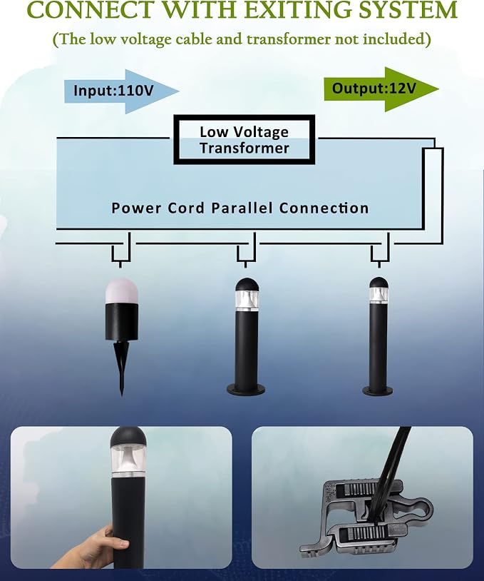12 Pack Low Voltage Landscape Pathway Lights Wired, Outdoor Modern 12V LED - Image 7