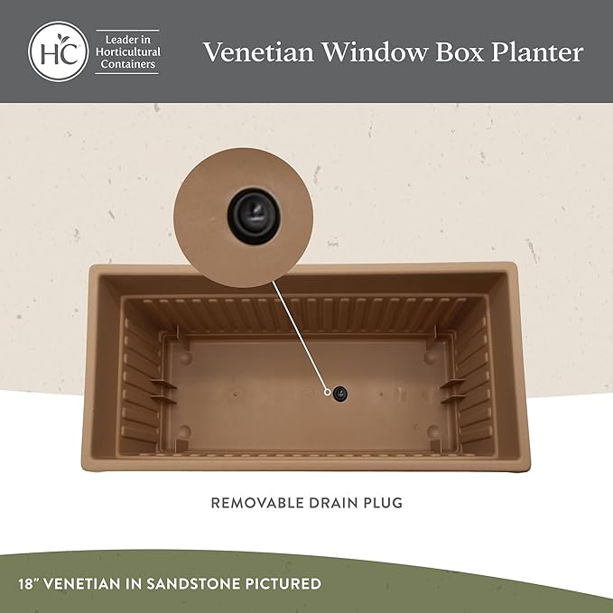 The HC Companies Venetian Windowr Planter Box w/Drain Plug - Image 4