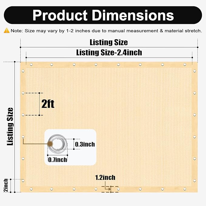 Artpuch 90% Sun Shade Cloth, 10 x 14 FT Pergola Shade Cover Canopy - Image 4