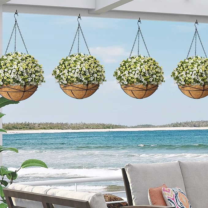 4 Pack 14 Inch Hanging Flower Baskets - Image 7