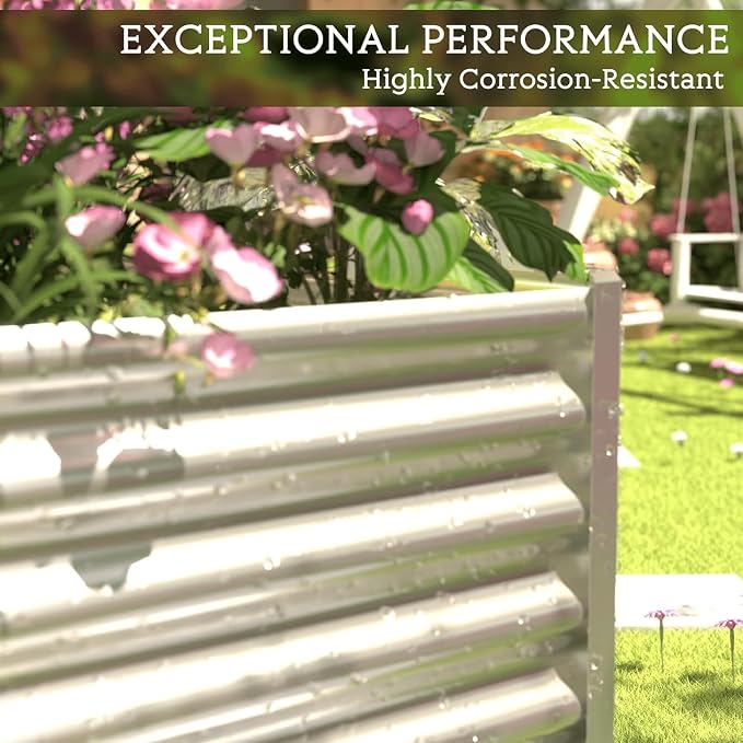 4 Pack 6x3FT Corrugated Galvanized Steel Raised Garden Bed Outdoor, Metal Above - Image 6