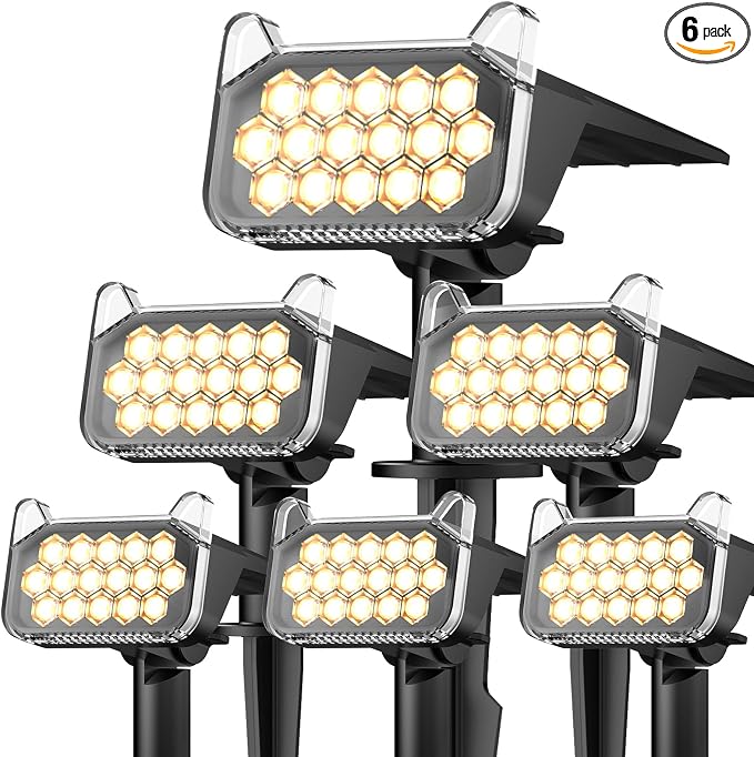 WdtPro Solar Spot Lights Outdoor Waterproof, Bright Solar Lights Outdoor by WdtPro