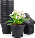 6 inch Nursery Pots, 16 Pack Plastic Plant Pots by Meowell