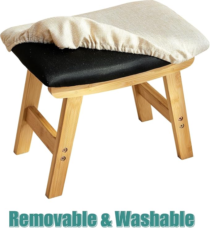 Foot Stools Ottoman, Small Soft Footrest Ottoman - Image 6