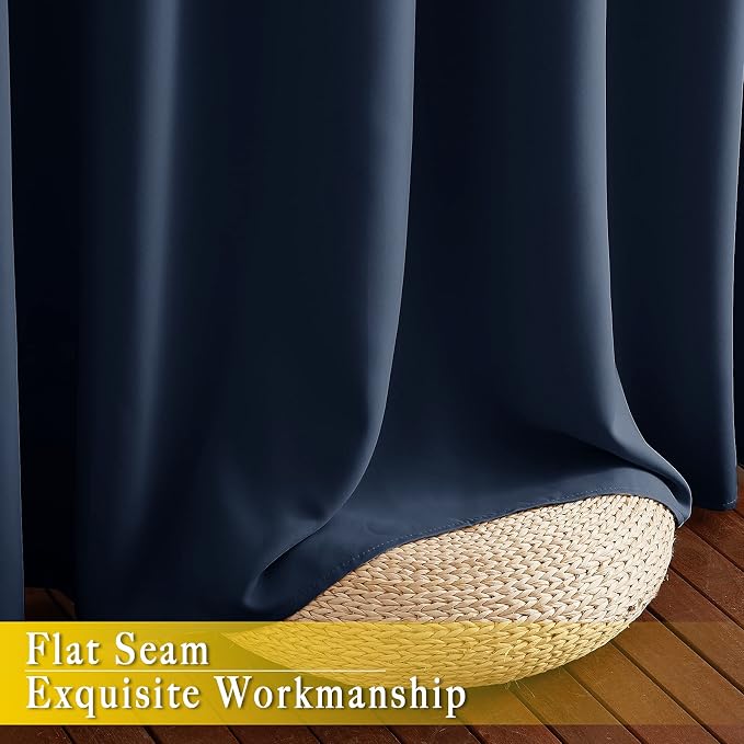 NICETOWN Blackout Navy Blue Curtain 102 inches Long, Grommet Thermal Insulated - Image 7