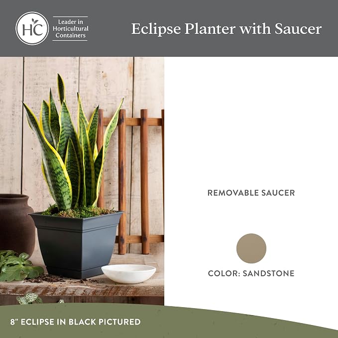 The HC Companies 6 Inch Eclipse Square Planter Pots - Image 2