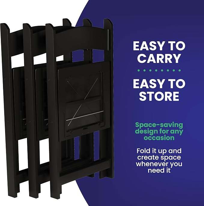 100 Black Resin Stackable Folding Chair - Image 6
