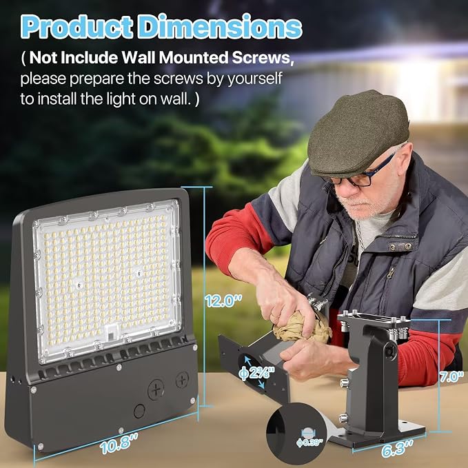 HYPERLITE LED Parking Lot Light - 200W 30000LM 5000K Led Parking Lot Lights - Image 4