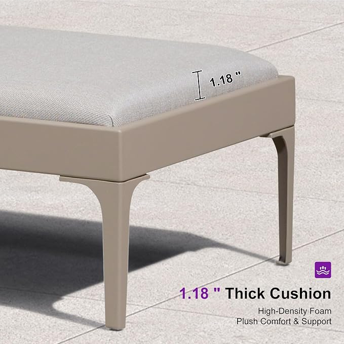 PURPLE LEAF Outdoor Chaise Lounge Set of 2 Aluminum Adjustable Patio Lounger - Image 3