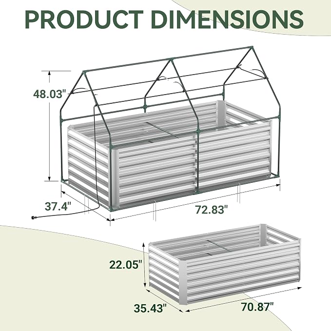 Raised Garden Bed with Self-Watering System, Galvanized Raised Beds - Image 4