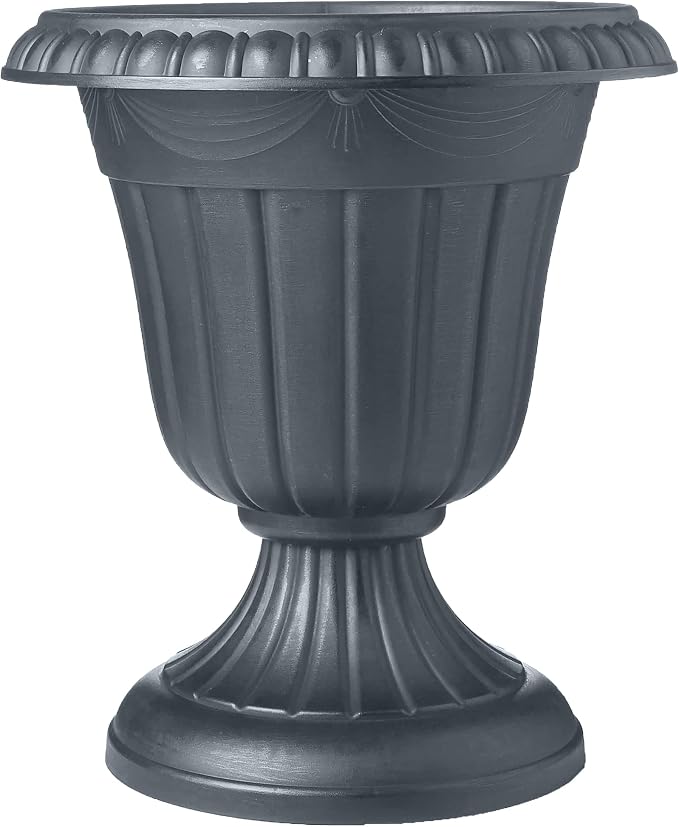 Arcadia Garden Products PL00GY Classic Traditional Plastic Urn Planter by Unknown