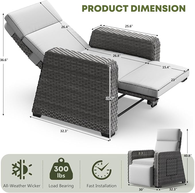 WACASA Outdoor Recliners Set of 2 - Image 2