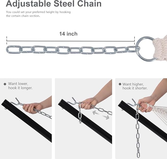 Hammock with Stand for Outside, Double Hammock with Stand, Pillow and Portable - Image 8