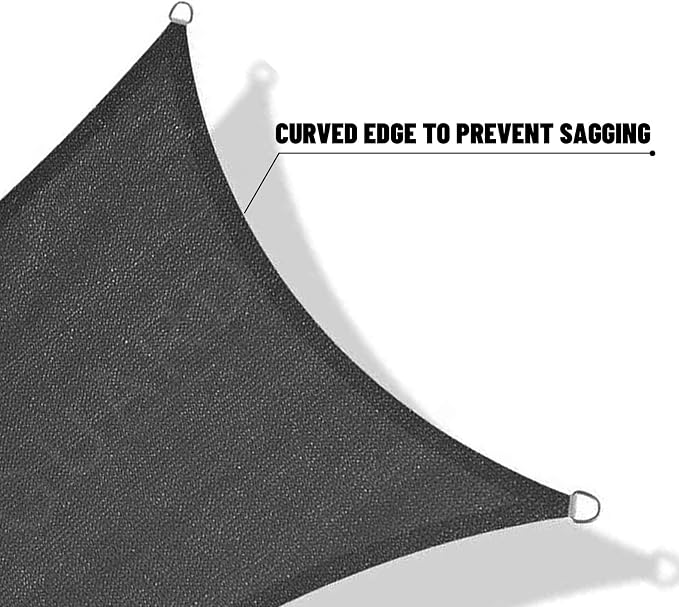 SUNNY GUARD Custom Size 8'x15'x17' Dark Grey Sun Shade Sail Right Triangle UV - Image 7