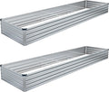 2PCS 12x4x1FT Galvanized Raised Garden Bed Kit, Vegetable Boxes-Rectangle Metal by DIIYIV