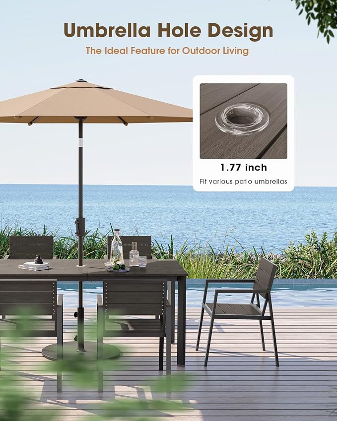 Outdoor Patio Dining Sets, Aluminum 5 Piece HDPS Outdoor Dining Table and - Image 2