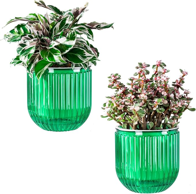 Melphoe Self Watering Pots for Indoor Plants Planter, 5.3 Inch 2 Pack Planters by Melphoe