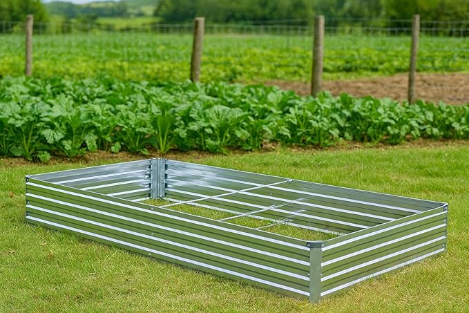 2 Pack 6x3x1FT Galvanized Raised Garden Beds Kit Outdoor Metal Gardening - Image 4