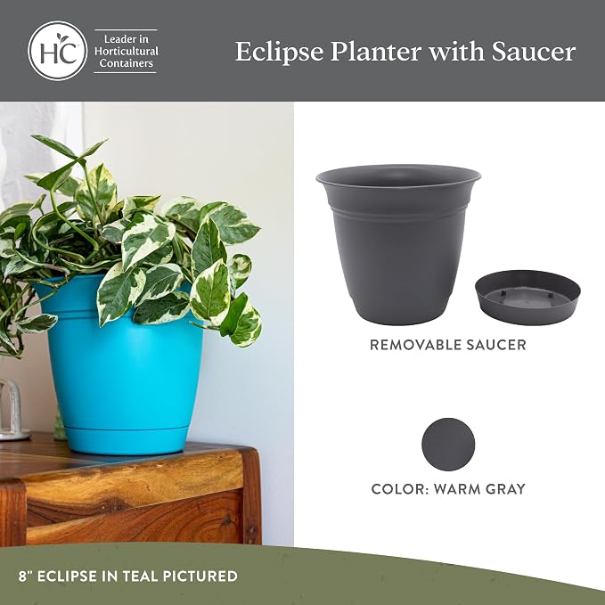 The HC Companies 10 Inch Eclipse Round Planter Pots - Image 2