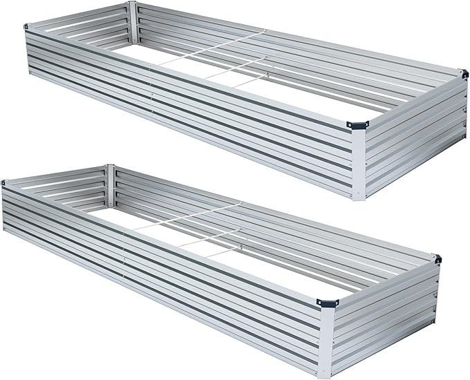 2 Pack 8x2x1FT Galvanized Raised Garden Bed Kit, Outdoor Metal Planter Box - Image 6