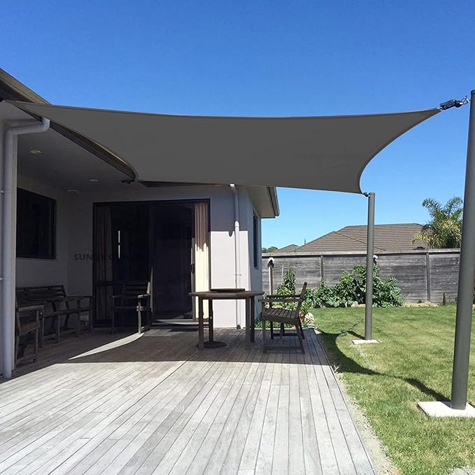 SUNNY GUARD Custom Size 11'x12' Rectangle Graphite Grey UV Block Sunshade by SUNNYGUARD