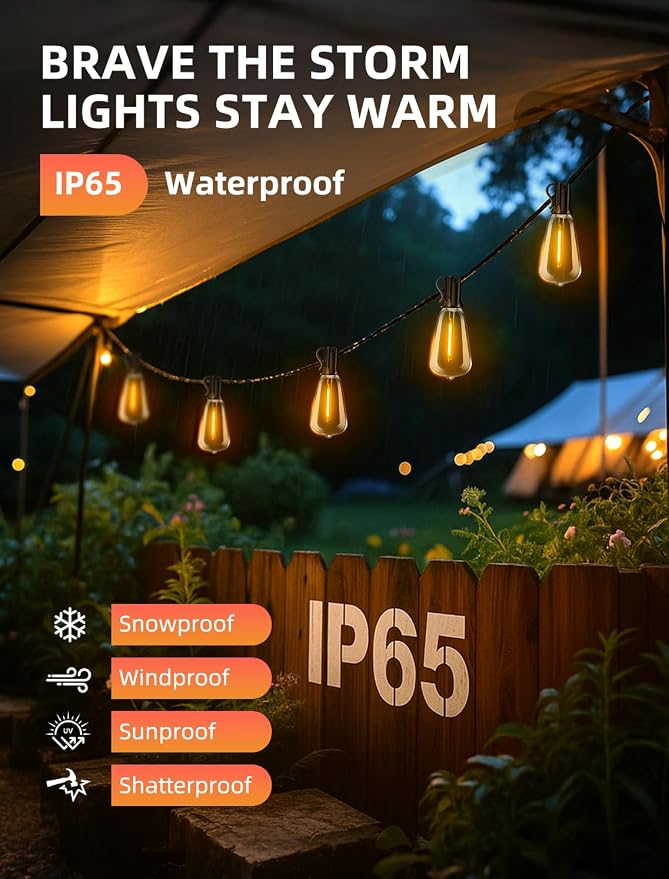 Outdoor Patio String Lights: 150Ft 45M Outside Waterproof Light - Image 3