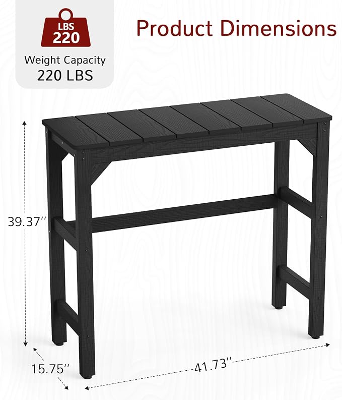 Stoog Outdoor Bar Table, All-Weather HIPS 40" Counter Height Bar Tables - Image 2