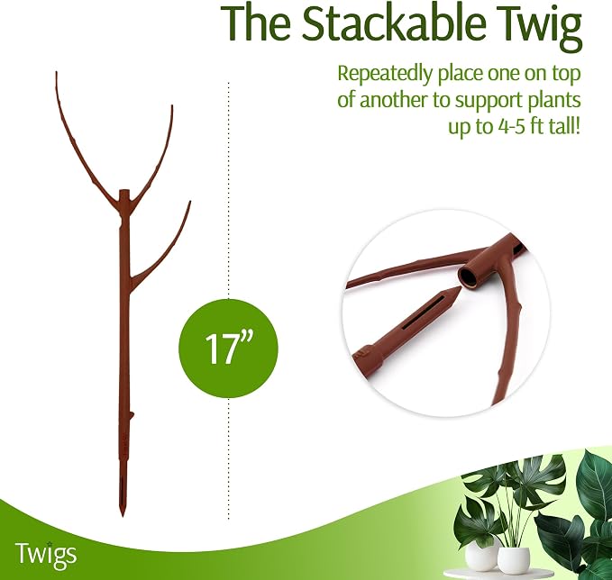 Stackable Plant Support Stakes, Indoor & Outdoor Houseplant Stem Support - Image 2