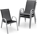 Giantex Set of 4 Patio Chairs, Stackable Outdoor Dining Chairs, 330 LBS Capacity by Giantex