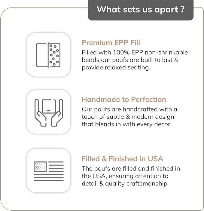 Anji Mountain 100% Handmade & Handcrafted Comfortable Home Décor Pouf Ottoman - Image 4