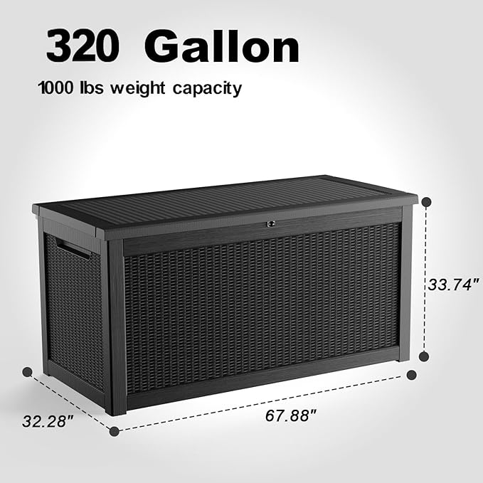 ROJIK Outdoor Storage Housing Deck Box, Waterproof Patio Furniture, Garden Tools - Image 2