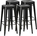 Shahoo 30 Inches Metal Bar Stools Counter Height Stackable Backless Stools by BuynowfromShahoo