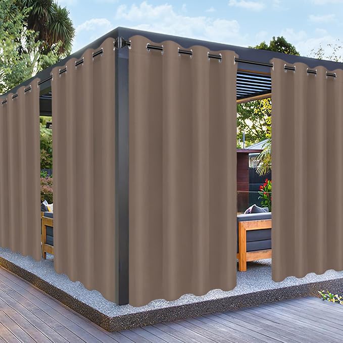 PureFit Outdoor Curtains for Patio Waterproof Weatherproof, UV Resistant by PureFit