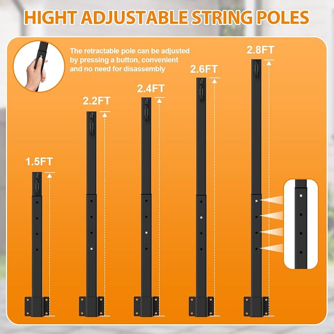 AILBTON 6 Pack 2.8Ft String Light Poles, Light Poles - Image 8