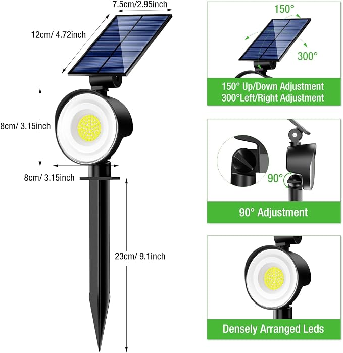 nipify 4 Pack Solar Lights Outdoor Waterproof, 53 LED Solar Spot Lights - Image 6