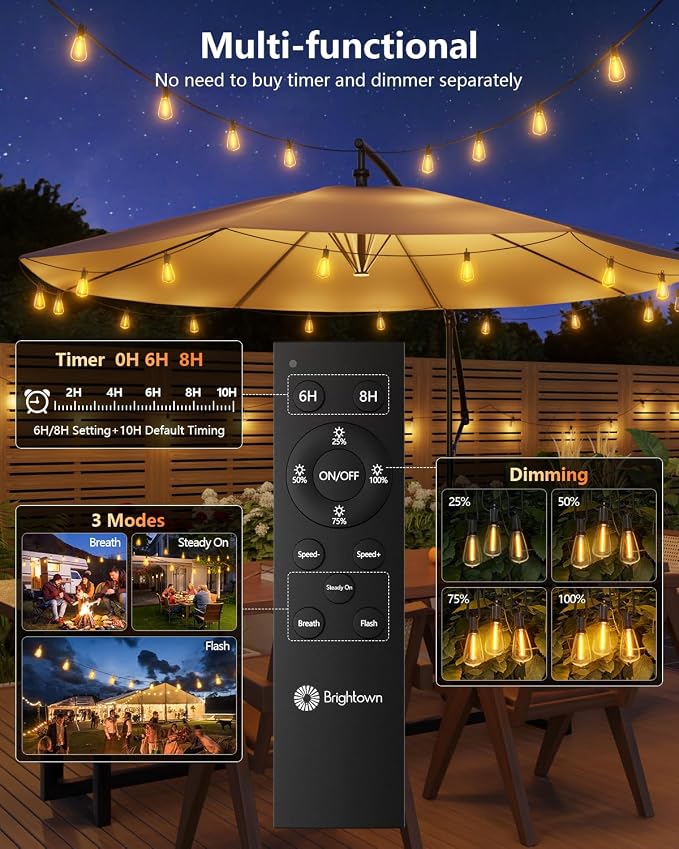Brightown 202FT Solar String Lights Outdoor Waterproof - Image 5