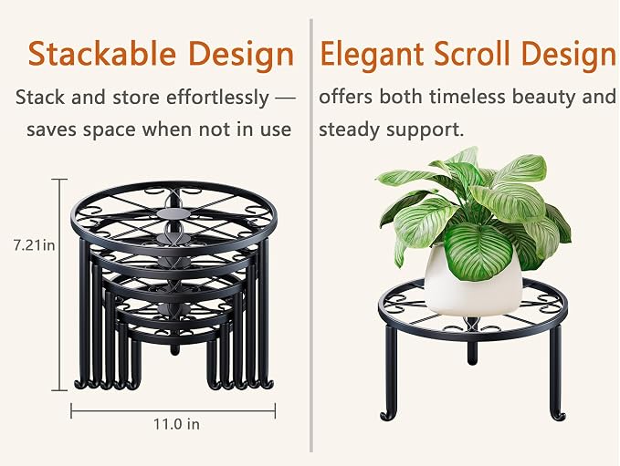 5-Pack Metal Plant Stand Heavy Duty Flower Pot Stands - Image 5