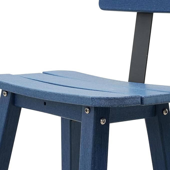Bar Height Chairs Set of 2, HDPE Bar Height Outdoor Chairs, Weather Resistance - Image 6